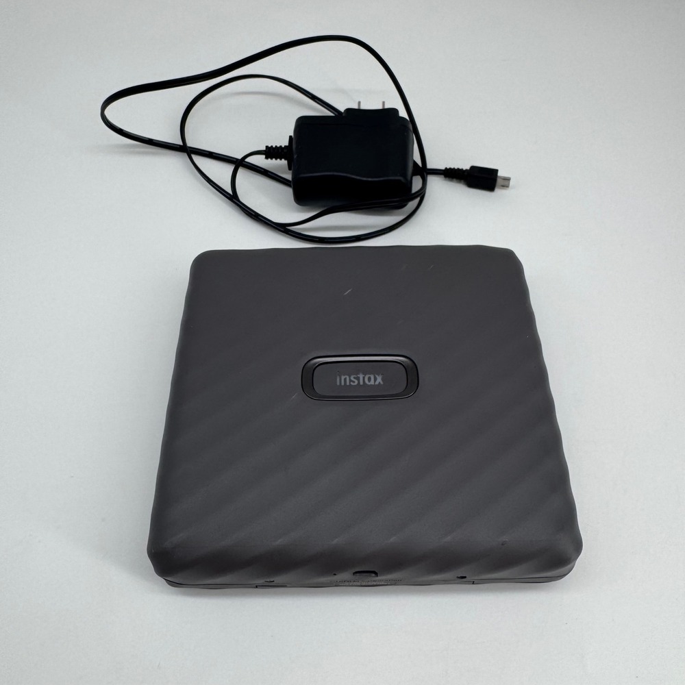 Fujifilm Instax Link Wide Smartphone Printer (Mocha Gray) with Charging Cable